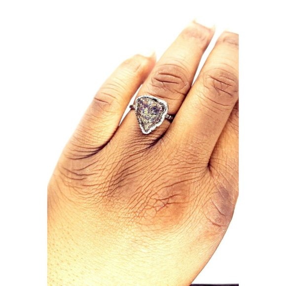 Chalcopyrite crystal Ring handmade gothic metalwork - Picture 12 of 12